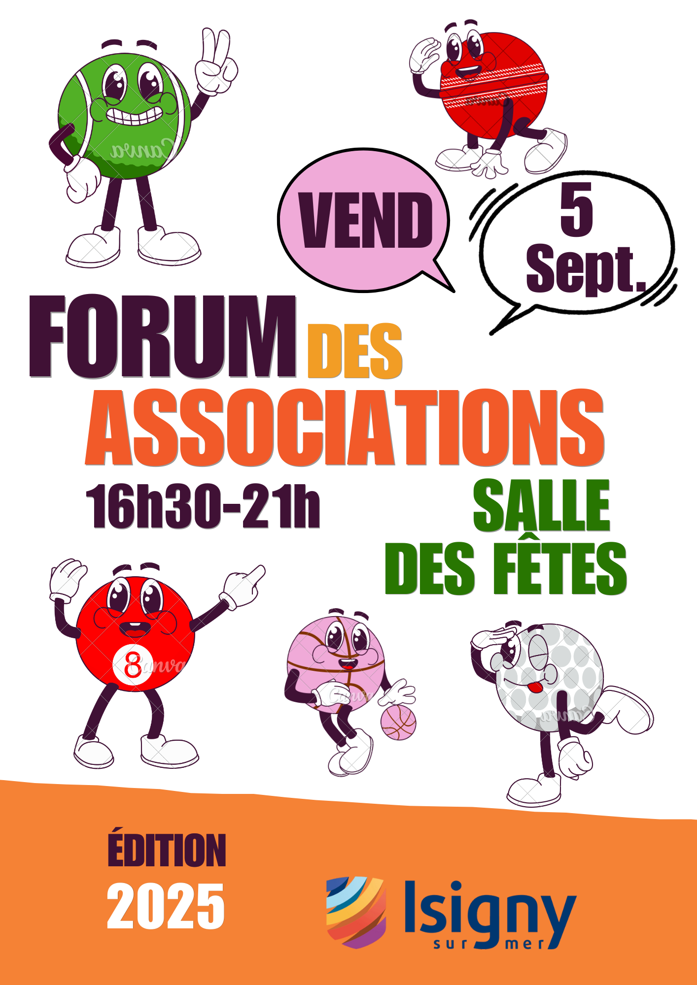   Affiche Annonce Évènement Forum des Associations Moderne Illustré Coloré - 1 