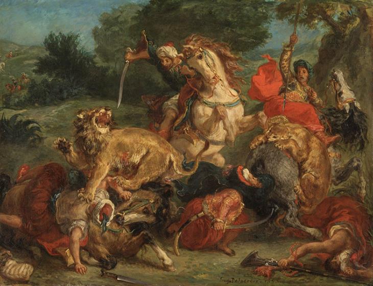 The Lion Hunt - Eugène Delacroix, Musée des Beaux-Artsde Bordeaux, dépôt d’État 