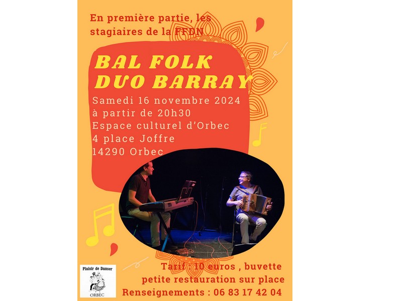 Un Grand Bal Flok au centre culturel à Orbec Le 16 nov 2024