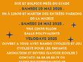 Samedi 3 mai 2025 9h à 12h30 st Vigor Le Grand parking 26 rue St Sulpice prés du stade Samedi 10 mai 2025 9h à 12h30 St Martin Des Entrées parking de la mairie Samedi 24 mai 2025 9hà 12h30 Ellon Salle polyvalente Velodays 2025 ouvert a tous avec rando - 1