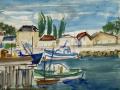 GUEGAN N°752 Ouistreham Aquarelle 37X49 cm