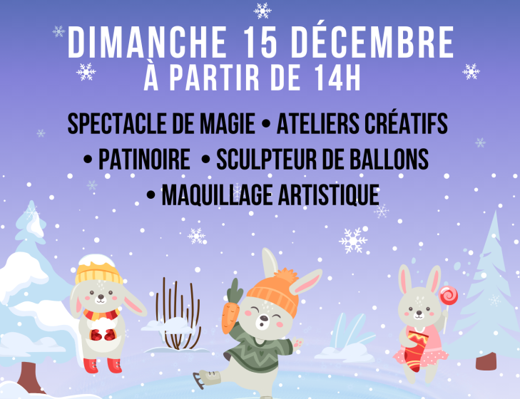 Affiche Evènement Festif Marché de Noël Bleu Marron Moderne Illustré Publicité Invitation - 1