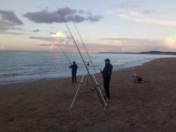Surfcasting avec Normandie Fishing sur une plage du Calvados