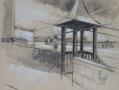 Visuel atelier perspective - Fusain sur papier de couleur reěhausser aĚ la craie