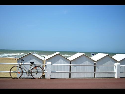 Villers sur Mer beach and its cabins